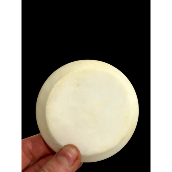 Vtg Alabaster & Mother Of Pearl Taj Mahal Trinket Plate Coaster 3" No Cracks - Picture 4 of 5